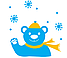 Новорічна наклейка Полярний ведмідь (вінілова самоклейка на вікно стікер на скло) матова 400х285 мм, фото 5