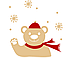Новорічна наклейка Полярний ведмідь (вінілова самоклейка на вікно стікер на скло) матова 400х285 мм, фото 6