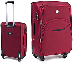Чемодан дорожній на 4 колесах з цупкої тканини CODURA 1200D 360* Валіза 66х43х28см WINGS 1708 , середній БОРДОВИЙ