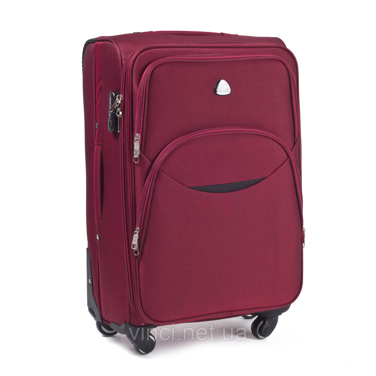 Чемодан дорожній великий БОРДОВИЙ 76х48х30 на 4 колесах з цупкої тканини CODURA 1200D 360* Валіза WINGS 1708, фото 1