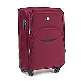 Чемодан дорожній на 4 колесах з цупкої тканини CODURA 1200D 360* Валіза WINGS 1708 ручна кладь , малий БОРДОВИЙ, фото 9