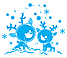 Інтер'єрна новорічна наклейка Олені (оленята сніжинки роги сніг зима новорічний декор) матова 700х625 мм, фото 5
