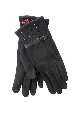 Жіночі стрейчеві рукавички Чорні Великі, фото 2