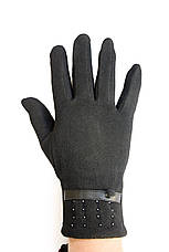 Жіночі стрейчеві рукавички Чорні Великі, фото 3