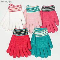 Детские перчатки с меховой подкладкой на девочек 3-5 года - №18-7-17