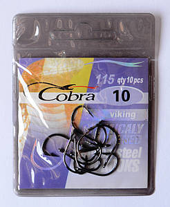 Рыболовные крючки Cobra viking №12, 10шт: купить, цена 9,71 ₴/упаковка ,  Снасти оптом