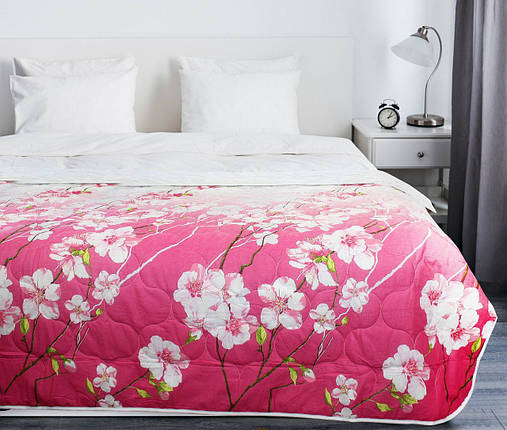 Покривало на ліжко, диван 145х210 бавовняне Гілка сакури, фото 2