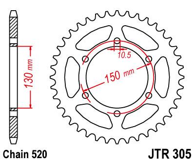 Задня зірка JT JTR305.46