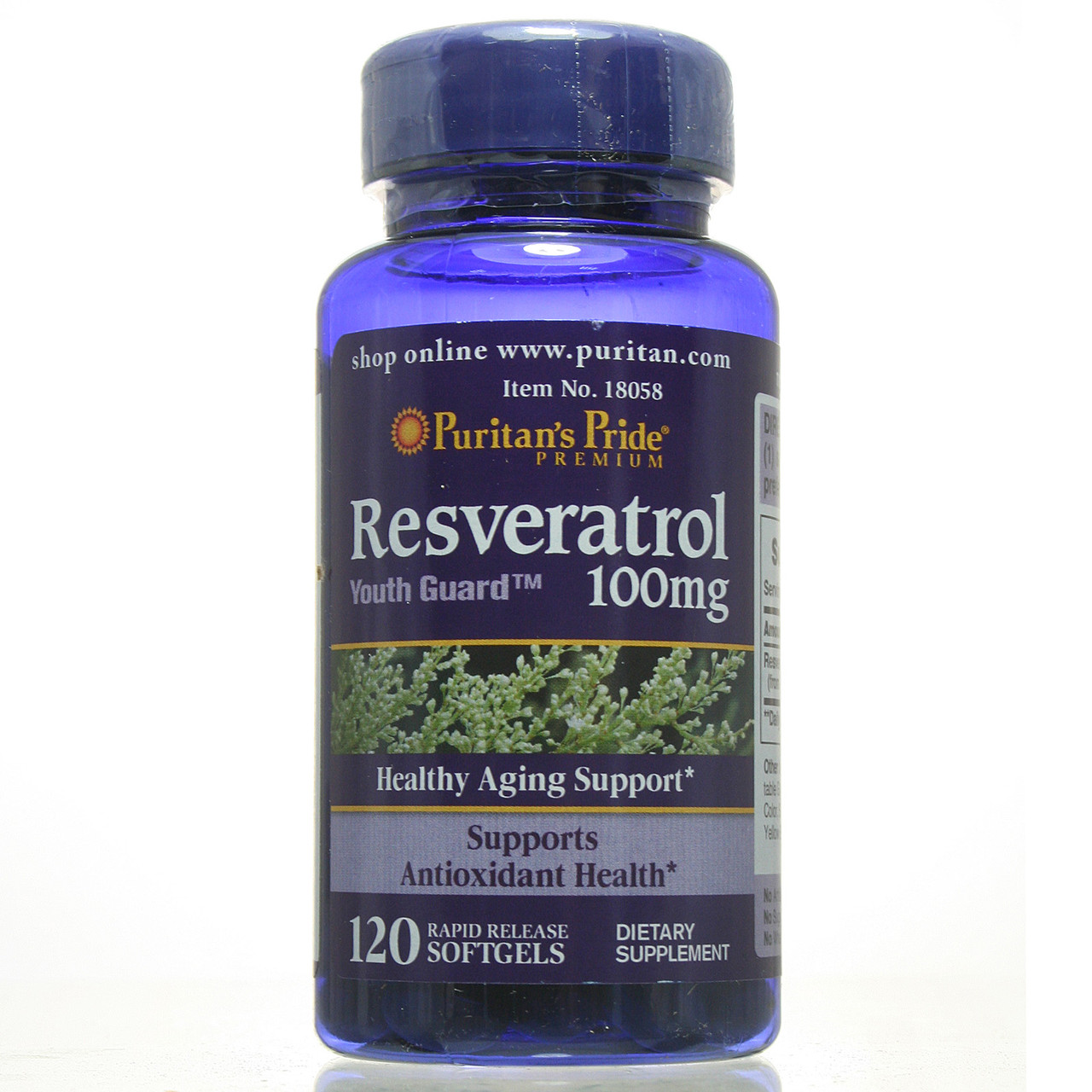 Ресвератрол, Resveratrol 100 mg, Puritan's Pride, 120 капсул