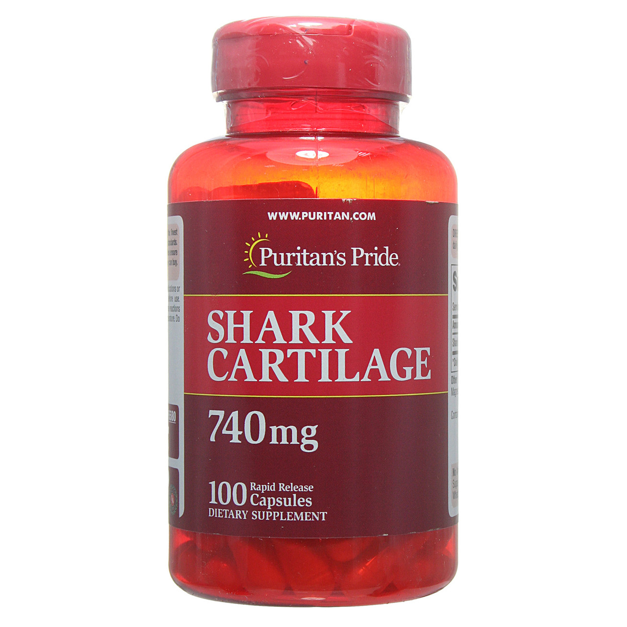 Акулячий Хрящ, Shark Cartilage 740 mg Puritan's Pride, 100 капсул