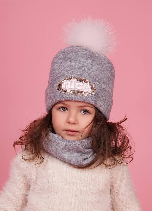 Детская зимняя шапка (набор) для девочек БОНКИ оптом размер 46-48-50