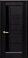 Межкомнатные двери Новый стиль Грета blk с чёрным стеклом венге new ПВХ Deluxe