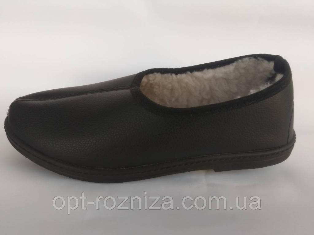 Теплі капці зі шкірозамінника для дідусів, фото 1
