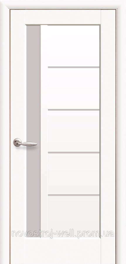 Межкомнатные двери Новый стиль Грета со стеклом сатин белый матовый ПП - фото 1 - id-p785332075