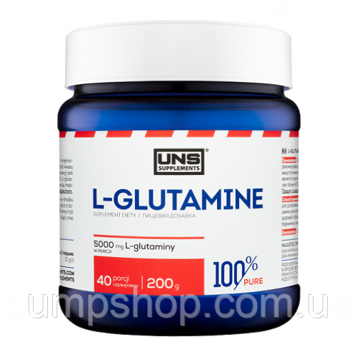 Глютамін UNS 100% Pure L-glutamine 200 г