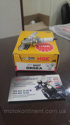NGK DR9EA мото свічки запалювання NGK 3437 / DR9EA KAWASAKI ER-5 / Vulcan EN 500/KAWASAKI ZR/SUZUKI GSX/, фото 1