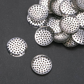 Фурнітура основа для брошки "дуршлаг" решето d-24мм фас. 48шт.