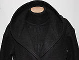 Пальто осіннє молодше кашемірове, чорне, з капюшоном, фото 5