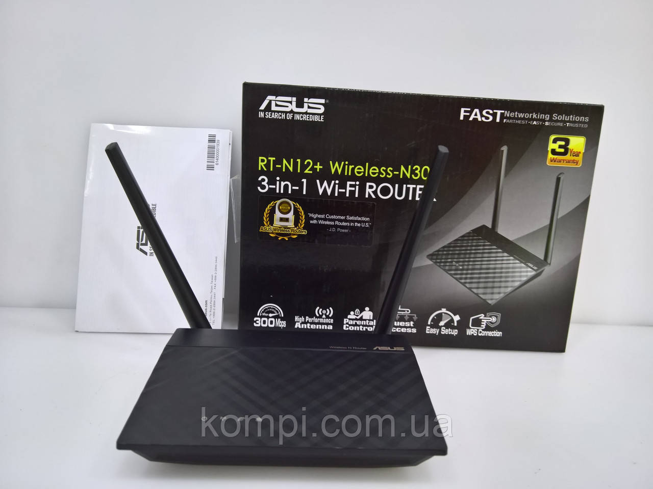 Asus RT-N12+ Wireless-N300 Маршрутизатор/Роутер Wi-Fi, фото 1