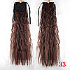 Шиньйон на стрічці, хвіст хвилястий кучерявий 60 см накладні волосся, фото 4