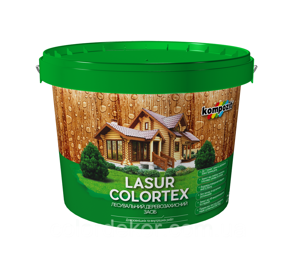 Тиксотропна лазур для деревини COLORTEX Kompozit (безбарвний) 0,9 л