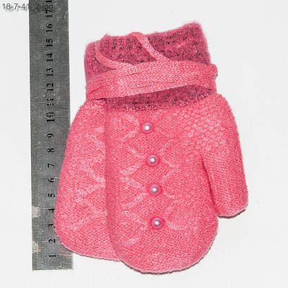 Оптом рукавички дитячі подвійні з махрової підкладкою на 2-4 роки - №18-7-41, фото 2