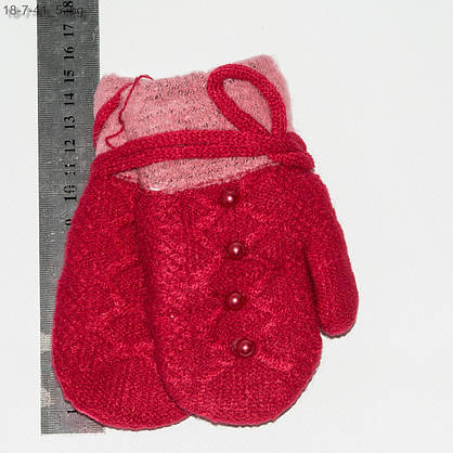 Оптом рукавички дитячі подвійні з махрової підкладкою на 2-4 роки - №18-7-41, фото 5