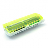 Кардридер универсальный 4в1 MERLION CRD-7GR TF/Micro SD, USB2.0, Green, OEM
