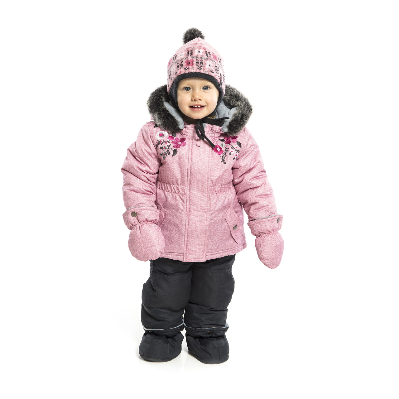 Зимовий термокомплект BABY для дівчинки 1-3 року (зростання 75-97 см) ТМ Peluche&Tartine Vinage Pink F18 M 10 BF