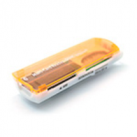 Кардридер универсальный 4в1 MERLION CRD-7OR TF/Micro SD, USB2.0, Orange, OEM