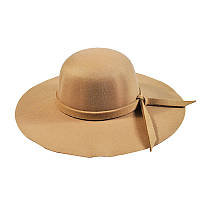 Шляпа женская широкополая бежевая