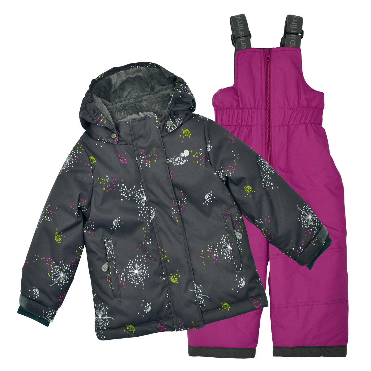 Зимовий термокостюм для дівчинки 18, 24 місяці (куртка, напівкомбінезон) ТМ PerlimPinpin VH264B