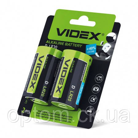 Батарейка Videx LR20 (D) blister