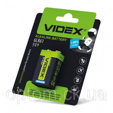 Батарейка Videx 6LR61 (Крона) 9V