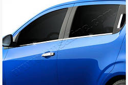 Нижні молдинги стекол (нерж.сталь) - Chevrolet Aveo T300 2011+ рр.