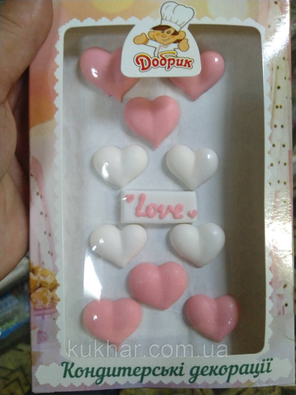 Прикраси на торт капкейк Сердечка №3, фото 1