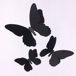 Комплект декоративних 3d метеликів Метелик (3Д декор наклейки з картону) матова Комплект 25 шт.