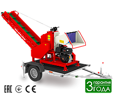 Подрібнювач гілок Arpal АМ-120БД-К з транспортером і бензиновим мотором, 18 к.с. (діаметр гілок 120 мм)