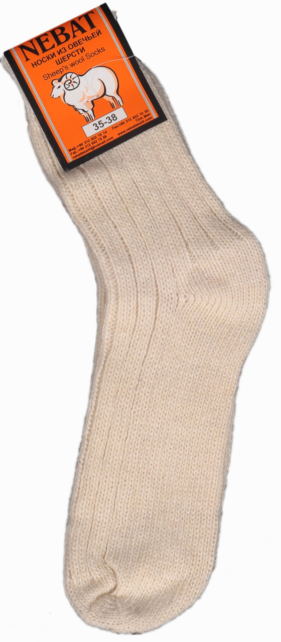Шкарпетки з овечої вовни "Nebat" білі 35-38, Акрил