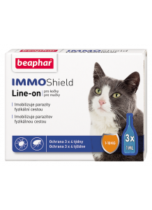 Беафар (Beaphar) IMMO Shield для котів 3 піпетки— не хімічні протипаразитарні краплі із силіконовою олією