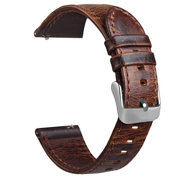 Шкіряний ремінець для годинника Samsung Galaxy Watch 46 mm SM-R800 - Dark Brown