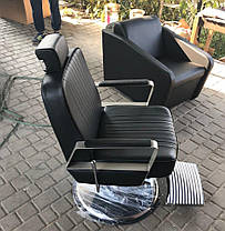 Кресло парикмахерское для barbershop Карлос Черный (Frizel TM), фото 3