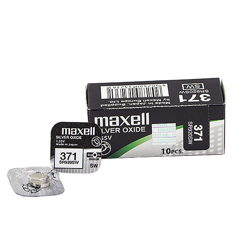 Часова срібно-цинкова батарейка 371 Maxell SR-920SW 1/card 10/box