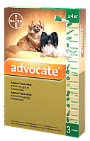 Адвокат до 4кг Advocate капли для собак (упаковка 3 пипетки )