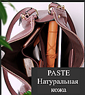 Сумка жіноча з натуральної шкіри темно-синя фірми PASTE, фото 5
