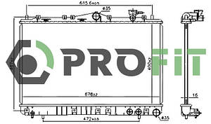 Радіатор охолодження Hyundai Sonata 93-98 Profit