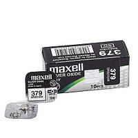 Часовая серебряно-цинковая батарейка 379 Maxell SR-521SW 1/card 10/box
