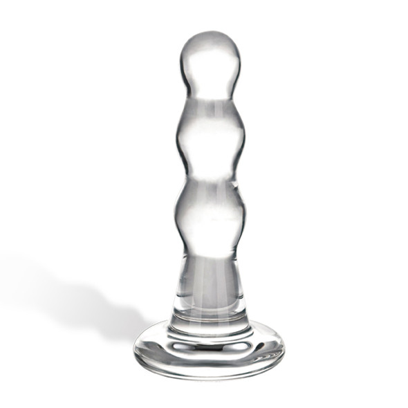 Анальна пробка з скла Gläs Triple Play Glass Beaded Butt Plug