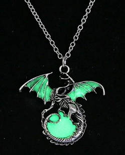 Підвіска кулон дракон зі світінням у темряві, з люмінофором зелене світіння