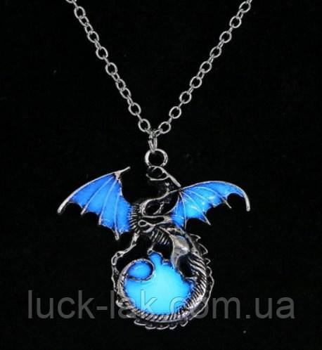 Підвіска кулон дракон зі світінням у темряві, з люмінофором, фото 1